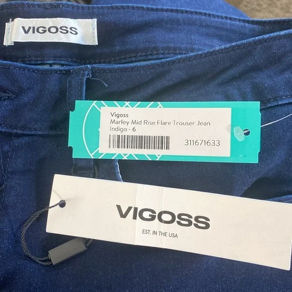 Vigoss Dark Blue Flare Jeans - Picture 4 of 5